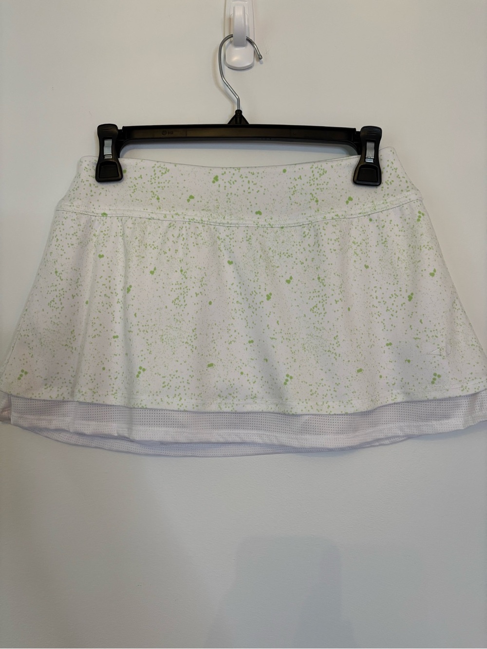 Grand Slam White Skirt with Light Green Splatter